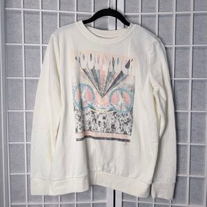 Mighty Fine Cream summer of love Woodstock Graphic Sweatshirt